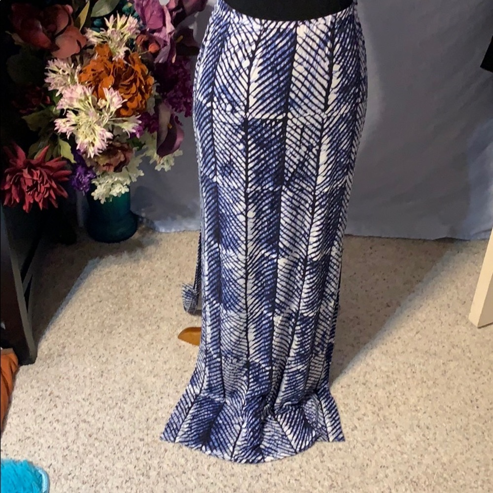 Elegant Blue and White Women's Skirt